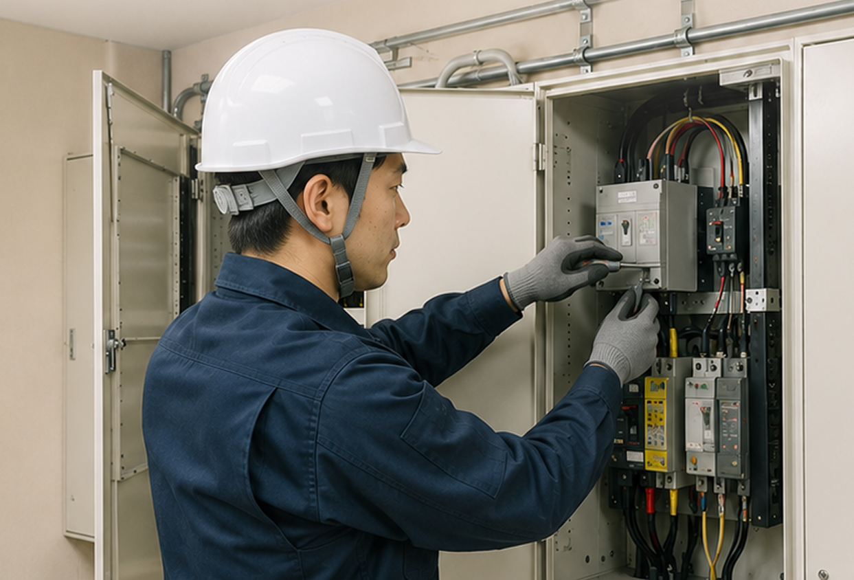 電気設備改修工事の様子