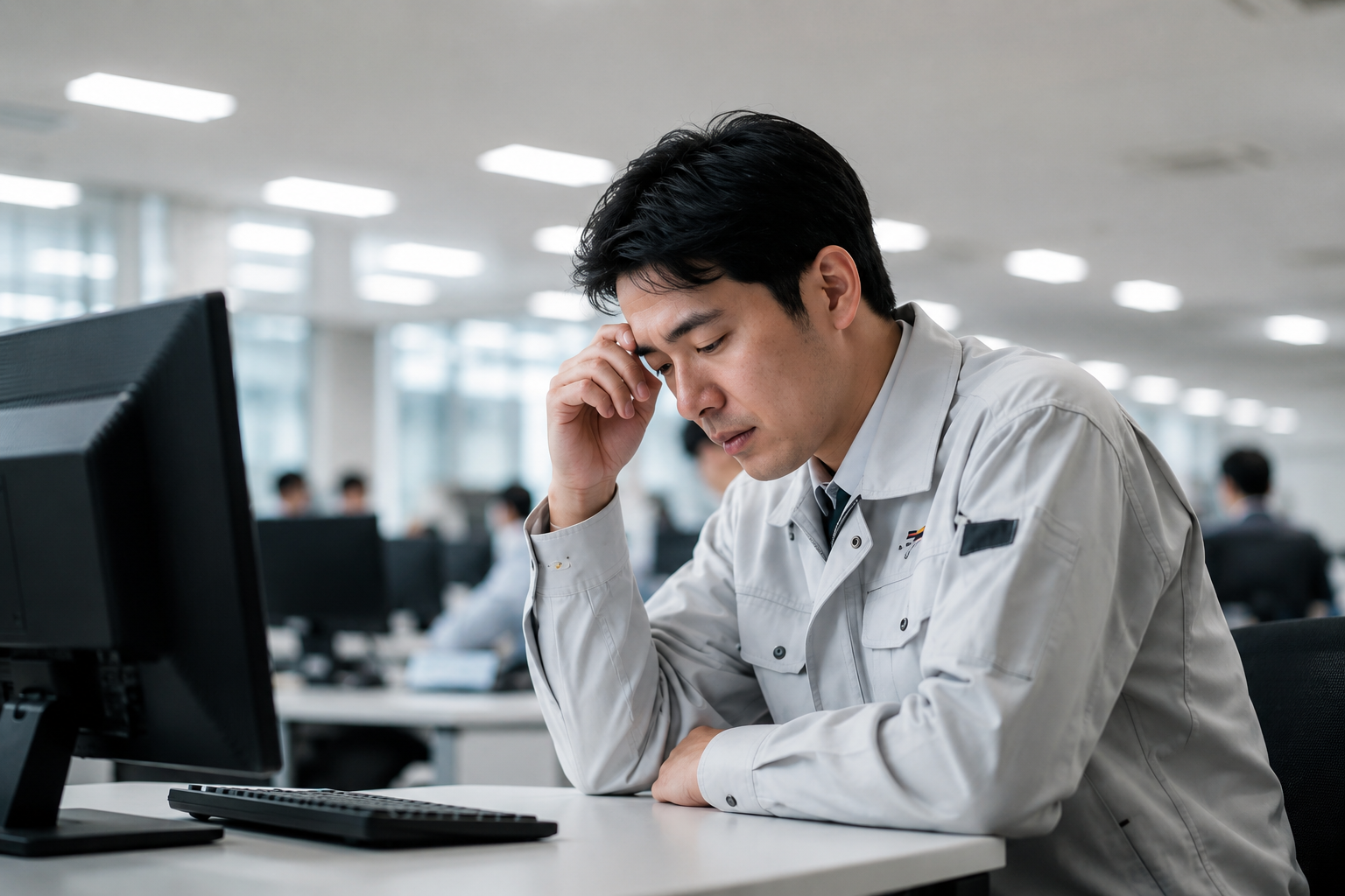 デスクワークをする男性のイメージ