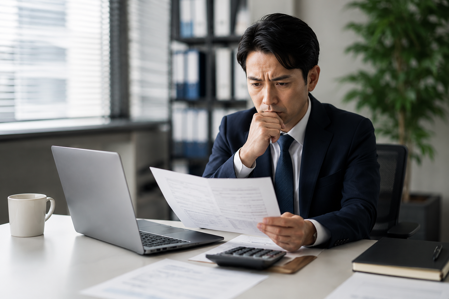 デスクワークをする男性のイメージ